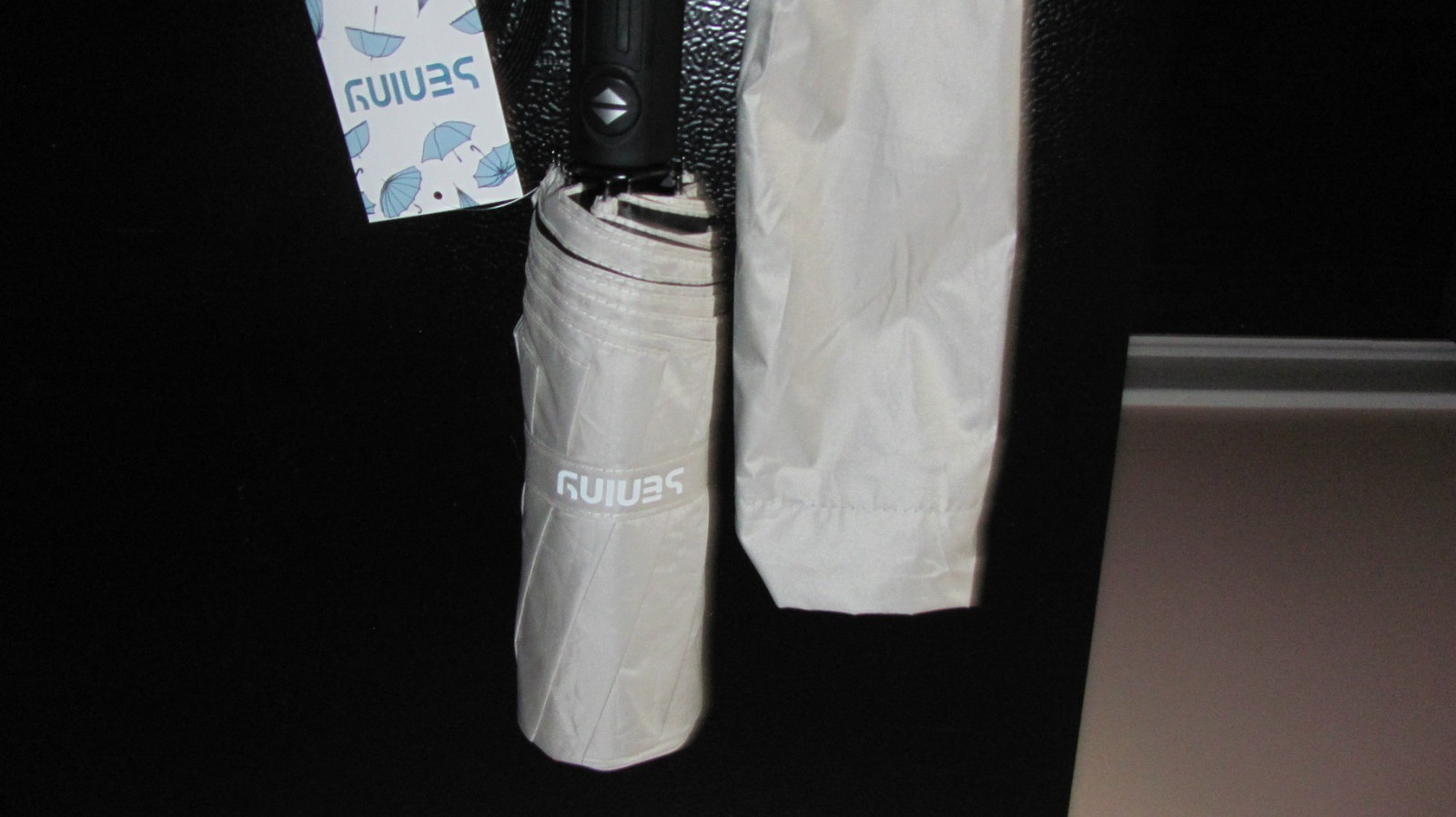 Seniny Windproof Travel Umbrella, Automatic Umbrellas for Rain, beige/taupe NEW