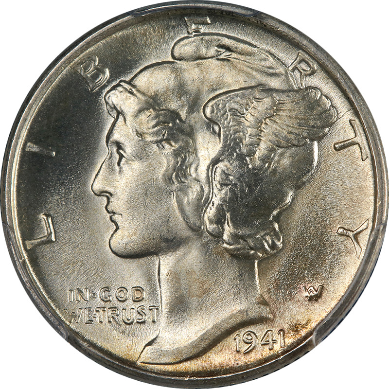 1941 D MERCURY DIME NGC MS 66 FULL BANDS LUSTROUS WHITE GEM WITH A FULL STRIKE