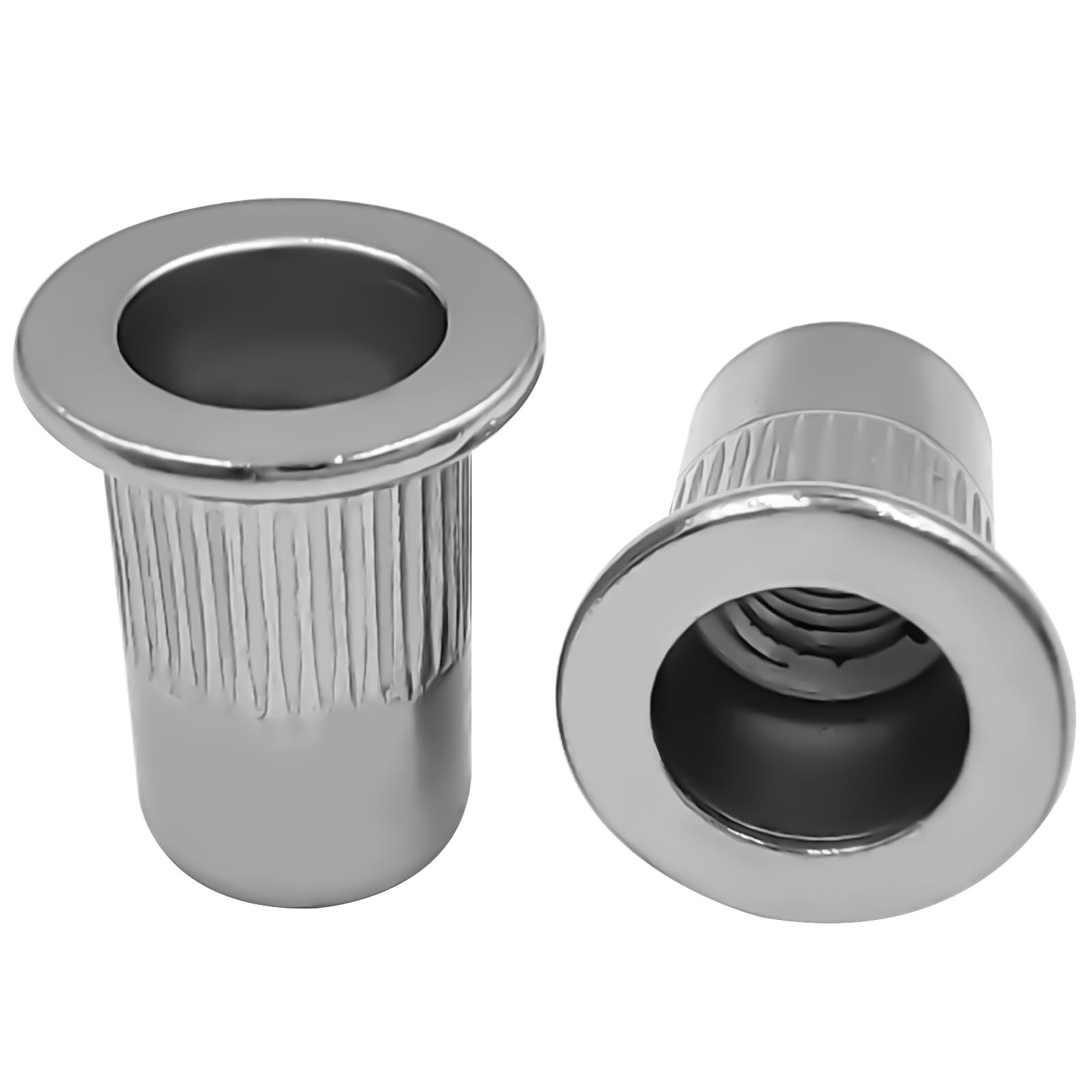 50Pcs M8 Rivet Nuts,Stainless Steel Threaded Rivet,Knurled Nutsert,Flat Head ...