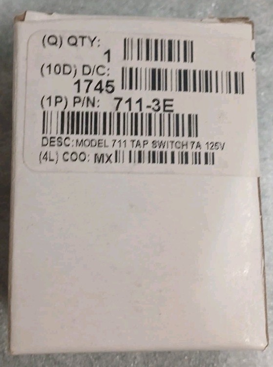Ohmite 711-3E Rotary Switch 7 Amps 125V
