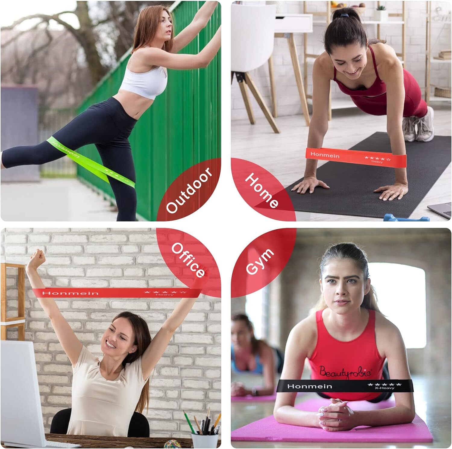 Honmein Resistance Bands for Working Out, Exercise Universal size, Assorted