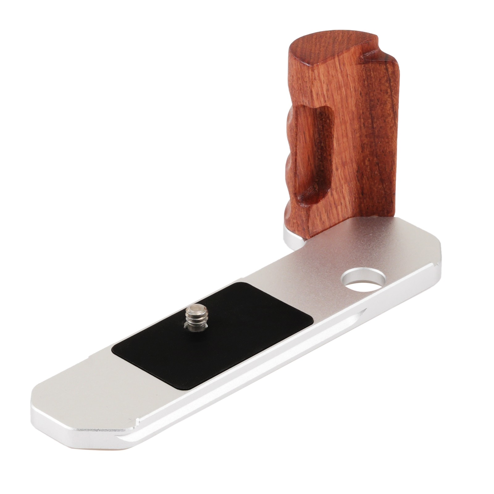 Wooden Handle Grip with Alu Quick Release L-Shaped Bracket For Nikon FM2 Silver