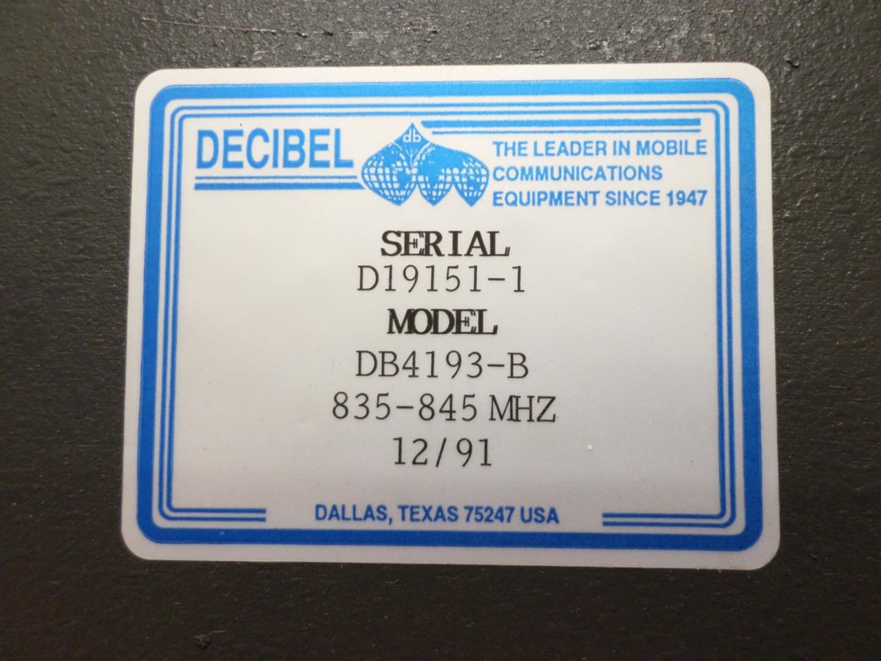 Decibel DB4193-B Shape Factor Filter