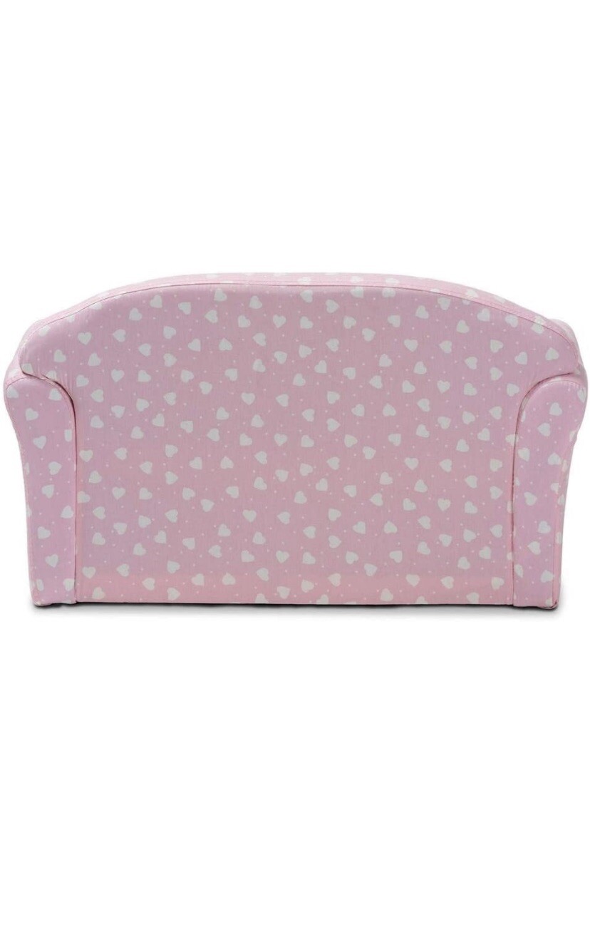Baxton Studio Erica Modern & Contemporary Pink & White Heart Patterned Kids Sofa