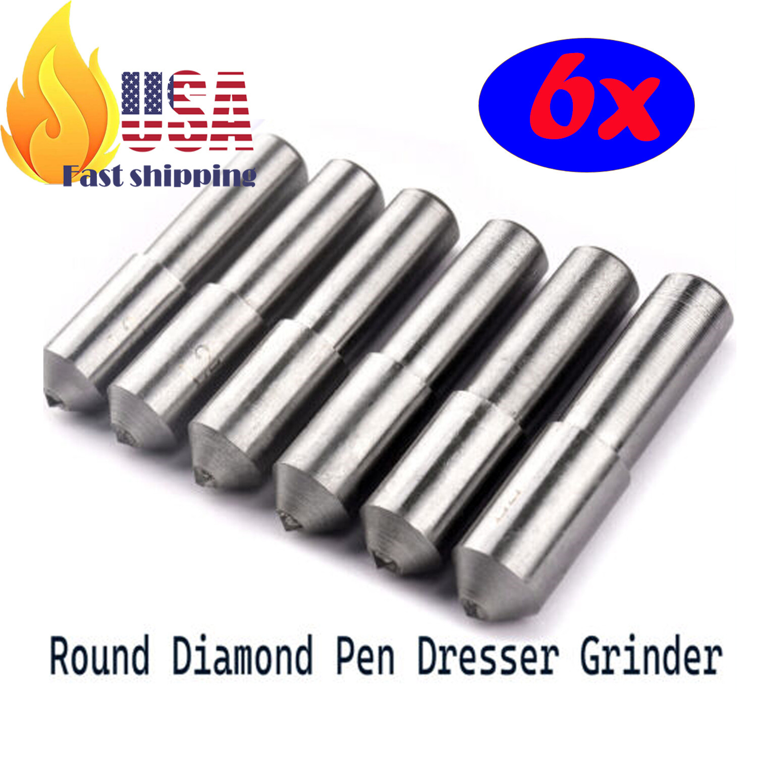 6Pcs Diamond Pen Dresser Grinder Single Point Grinding Wheel Tapered Point Tool