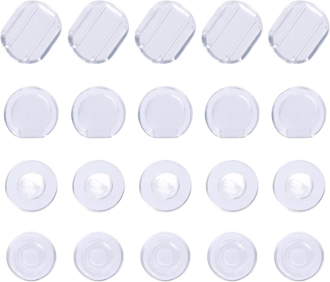Maxdot 100 Pieces 4 Size Earring Back Pads Clear Silicone Comfort Earring Cushio