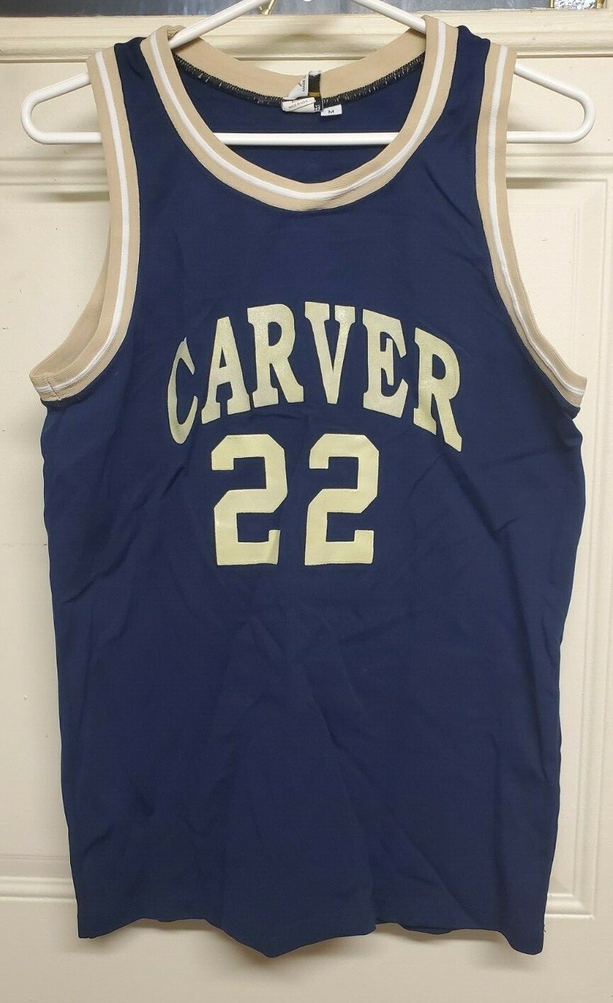 Carver Middle Authentic Men's Basketball Jersey Blue Beige White Athletic Wear