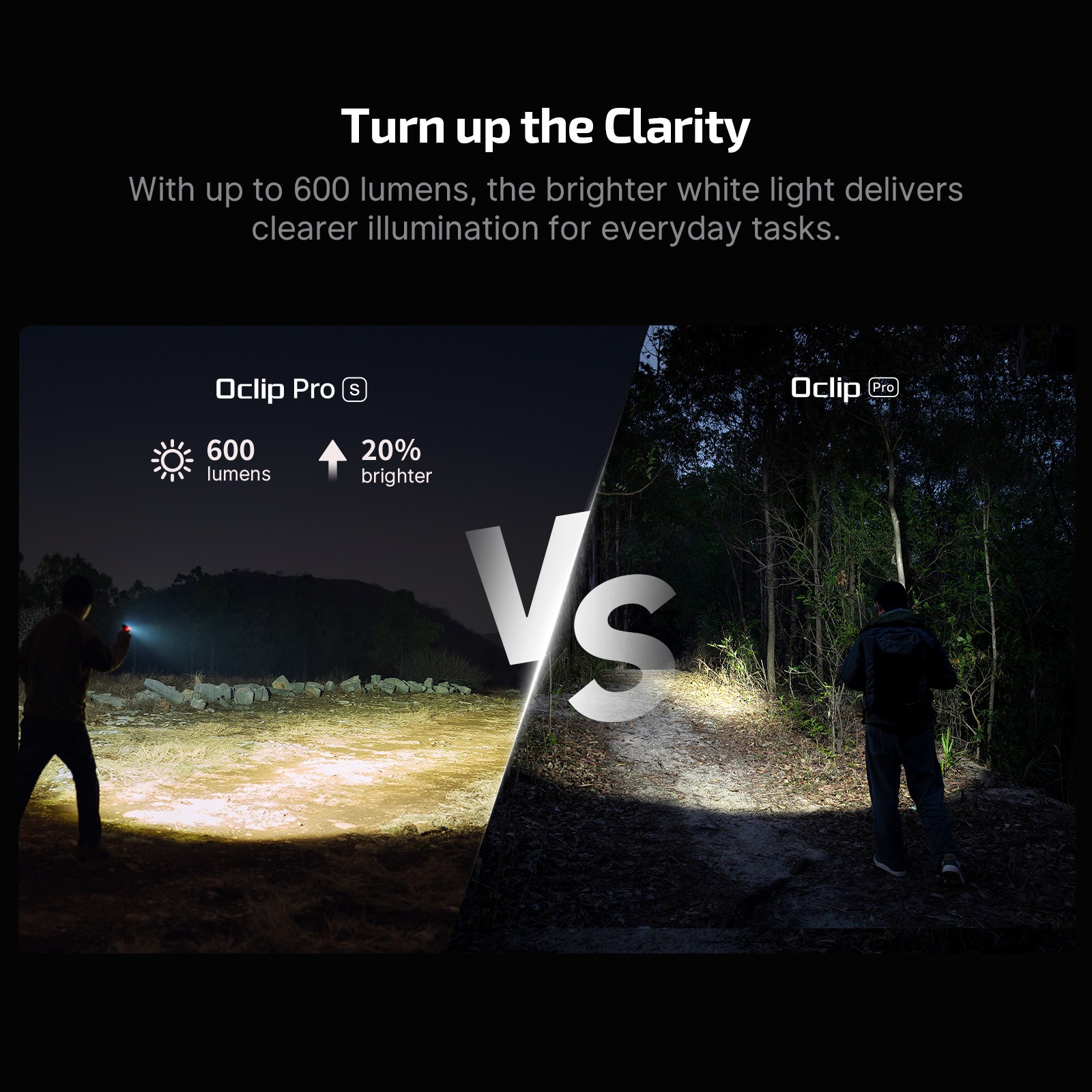 Olight Oclip Pro S Black Multifunctional Clip Flashlight & Oclip Headlamp Strap