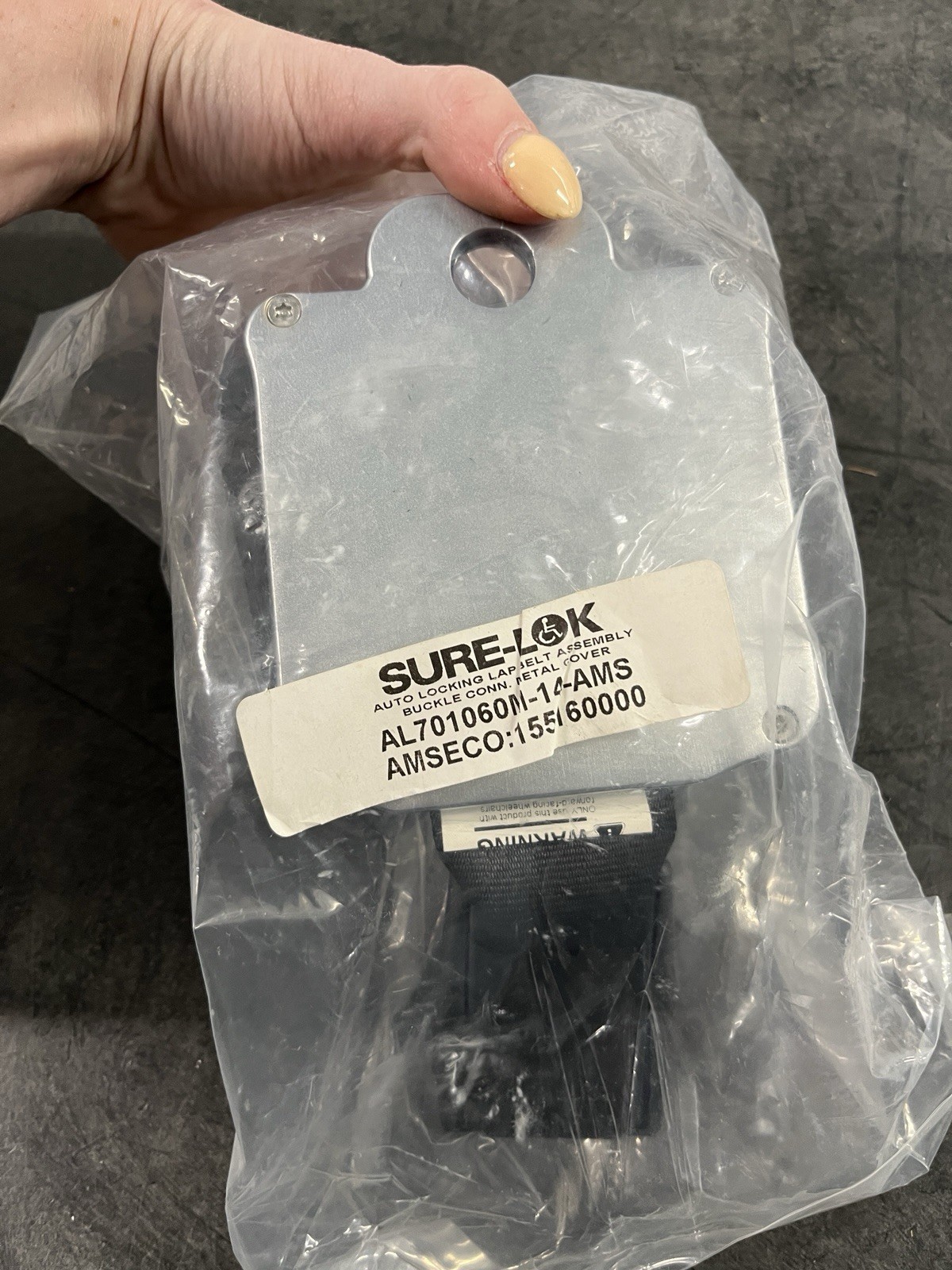 Sure-Lok Metal Cover AL Lap Belt Assembly AL701060M-14-AMS New Old Stock