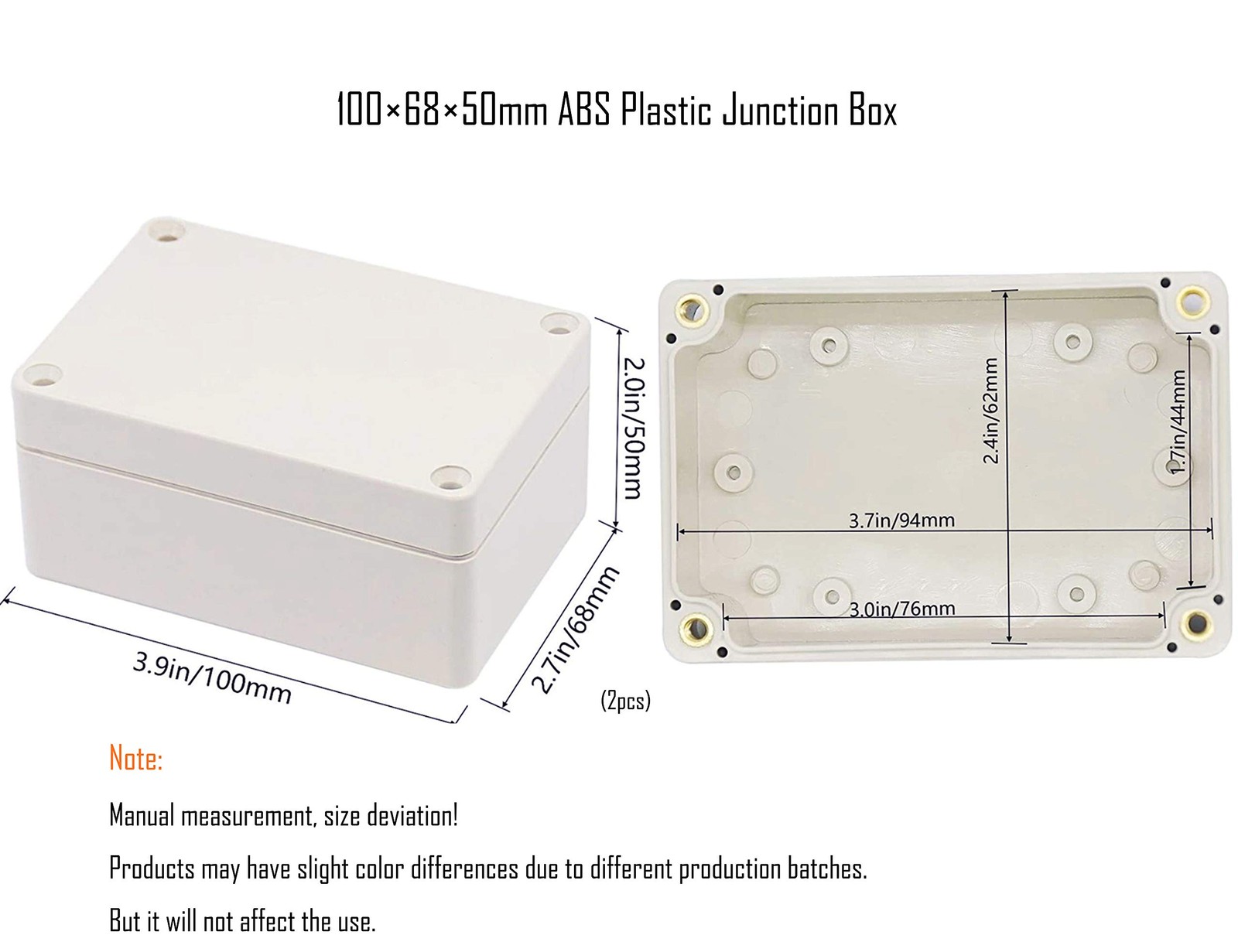 LBY 2-Pack Waterproof and Dustproof IP65 ABS Plastic Junction Box, Universal ...