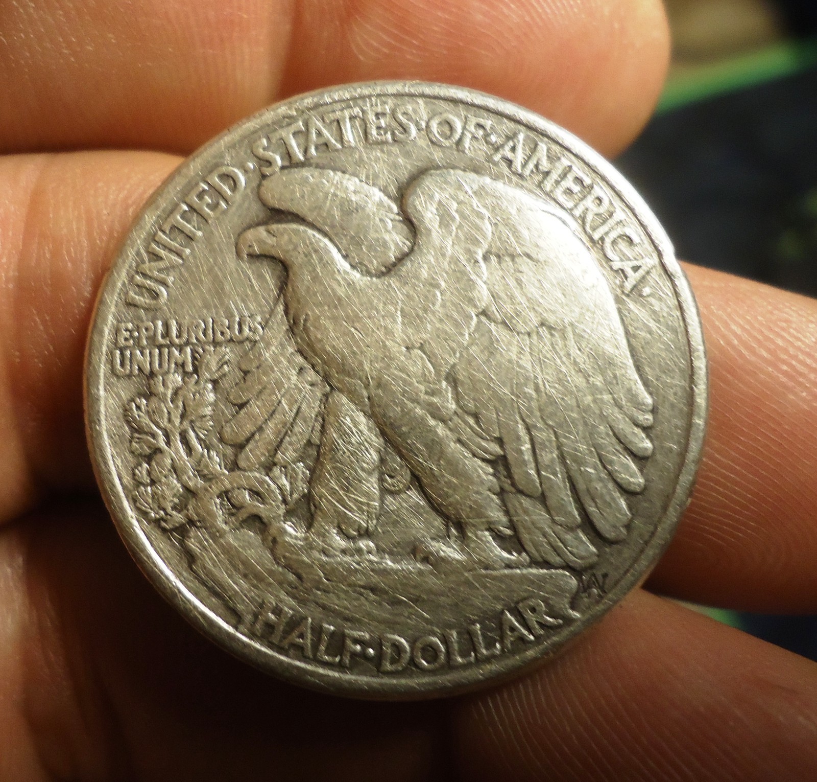 1944 WALKING LIBERTY SILVER HALF DOLLAR CLEANED BUT 90% SILVER