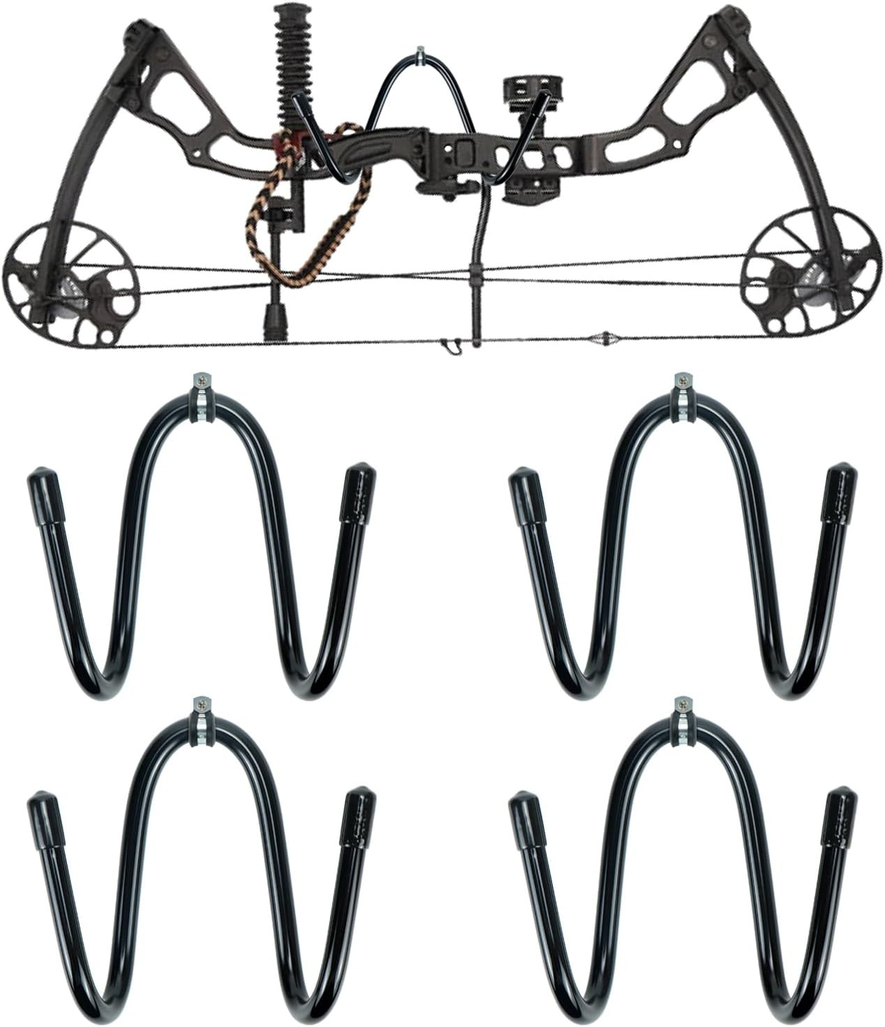 Bow Hanger Wall Mount Adjustable Bows Holder Storage Wall Rack to Display Your B
