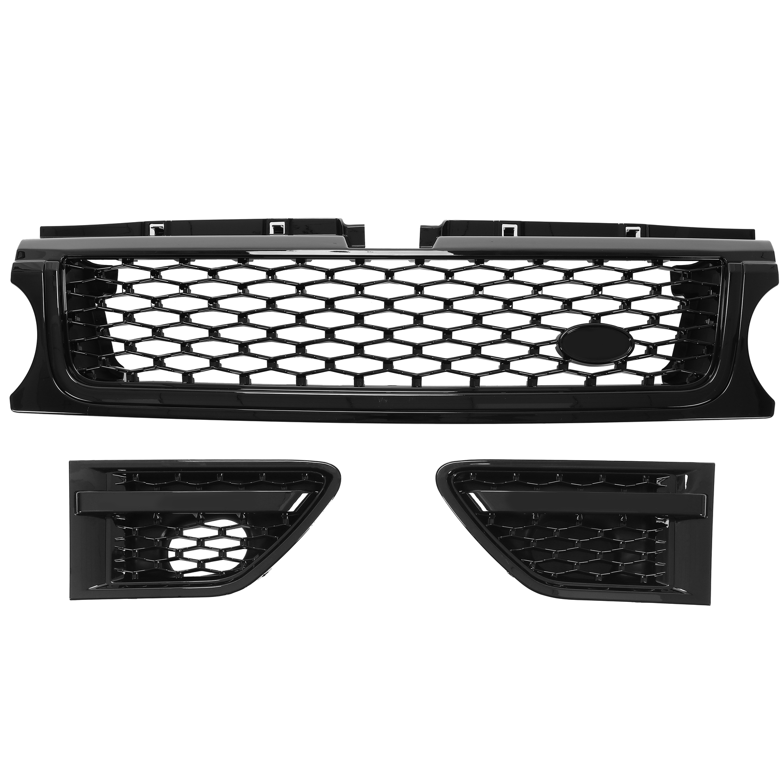 Front Upper Grille Black Painted Plastic Set For Range Rover Sport 2010-2013