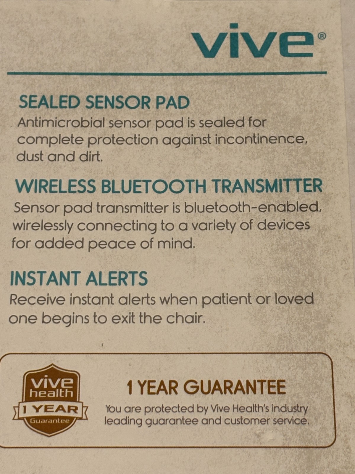 Vive - Wireless Bed & Chair Sensor Alarm Pads - Bluetooth-Enabled Transmitters