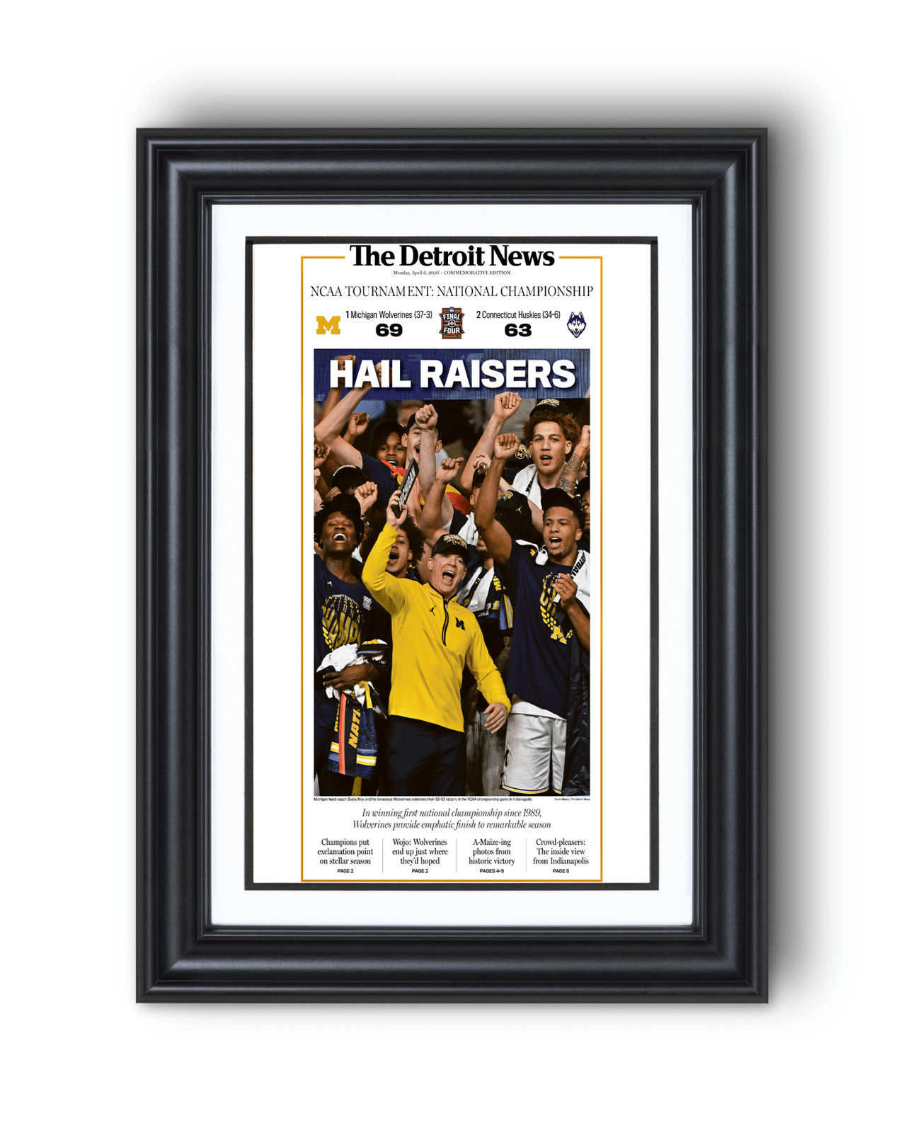 2026 Michigan Wolverines “Hail Raisers” College Basketball Championship Celebrat