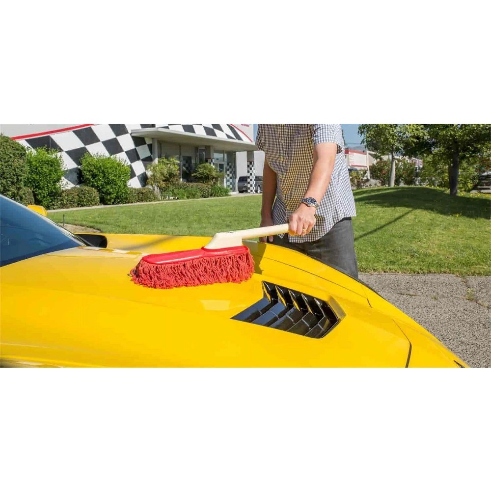 (2pack) California Car Duster with Plastic Handle and Treated Cotton Mop Removes