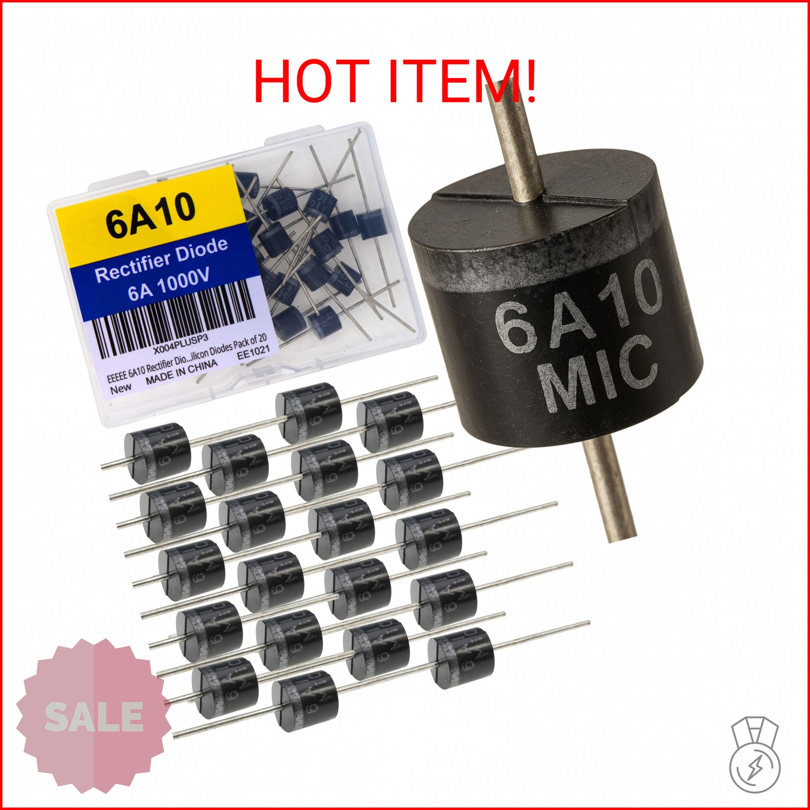 6A10 Diode Rectifier Diode 1000 Volt 6 Amp Electronic Silicon Diodes high-Curren