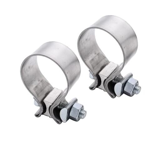 2PCs 2" Stainless Steel Exhausst Clamp T409 Narrow Band Exhaust Clamp Lap Joint