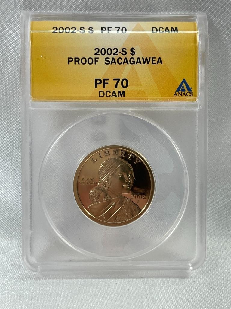 2002 S  Proof Sacagawea, ANACS PF 70 DCAM,  $1 Proof