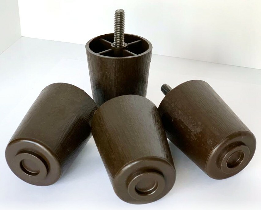2 1/2" Universal Dark Brown Plastic Furniture Legs Sofa~Couch~Chair Set Of 4