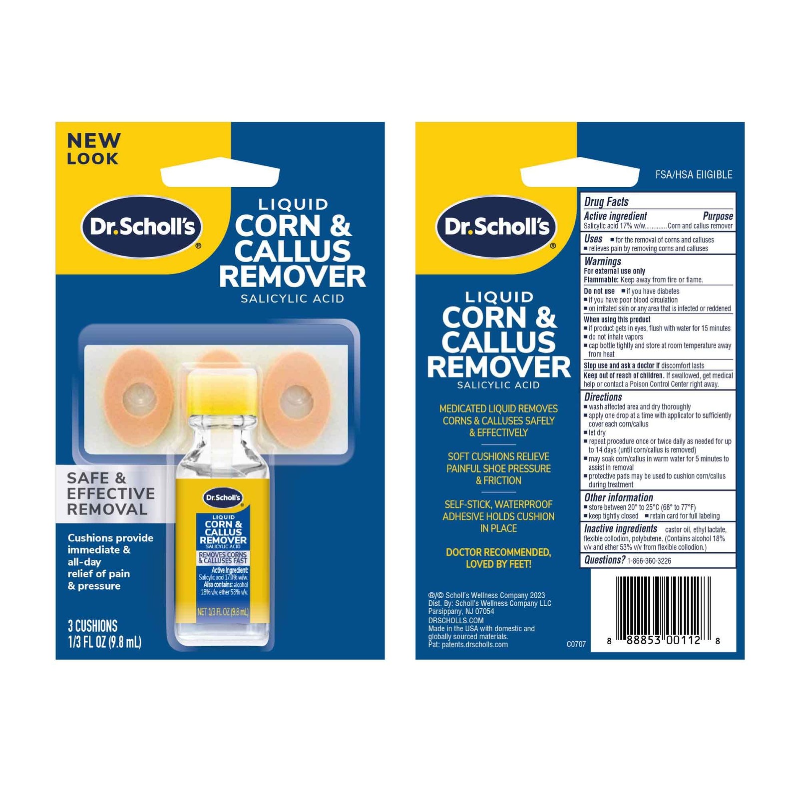 Liquid Corn & Callus Remover, 0.33 Ounce 4 Piece Set, Multicolor