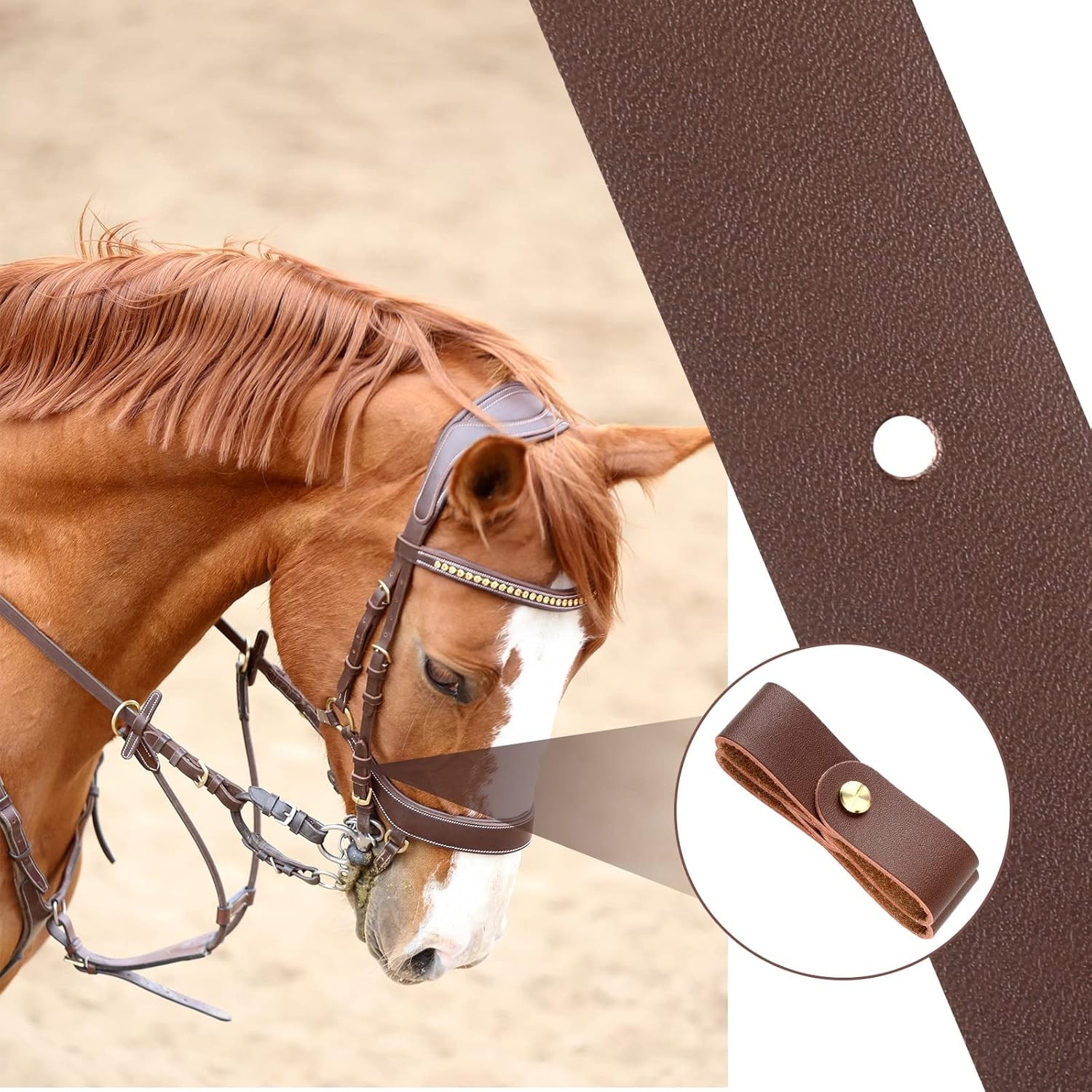 Chunful 6 Pcs Halter Breakaway Replacement Strap Brown