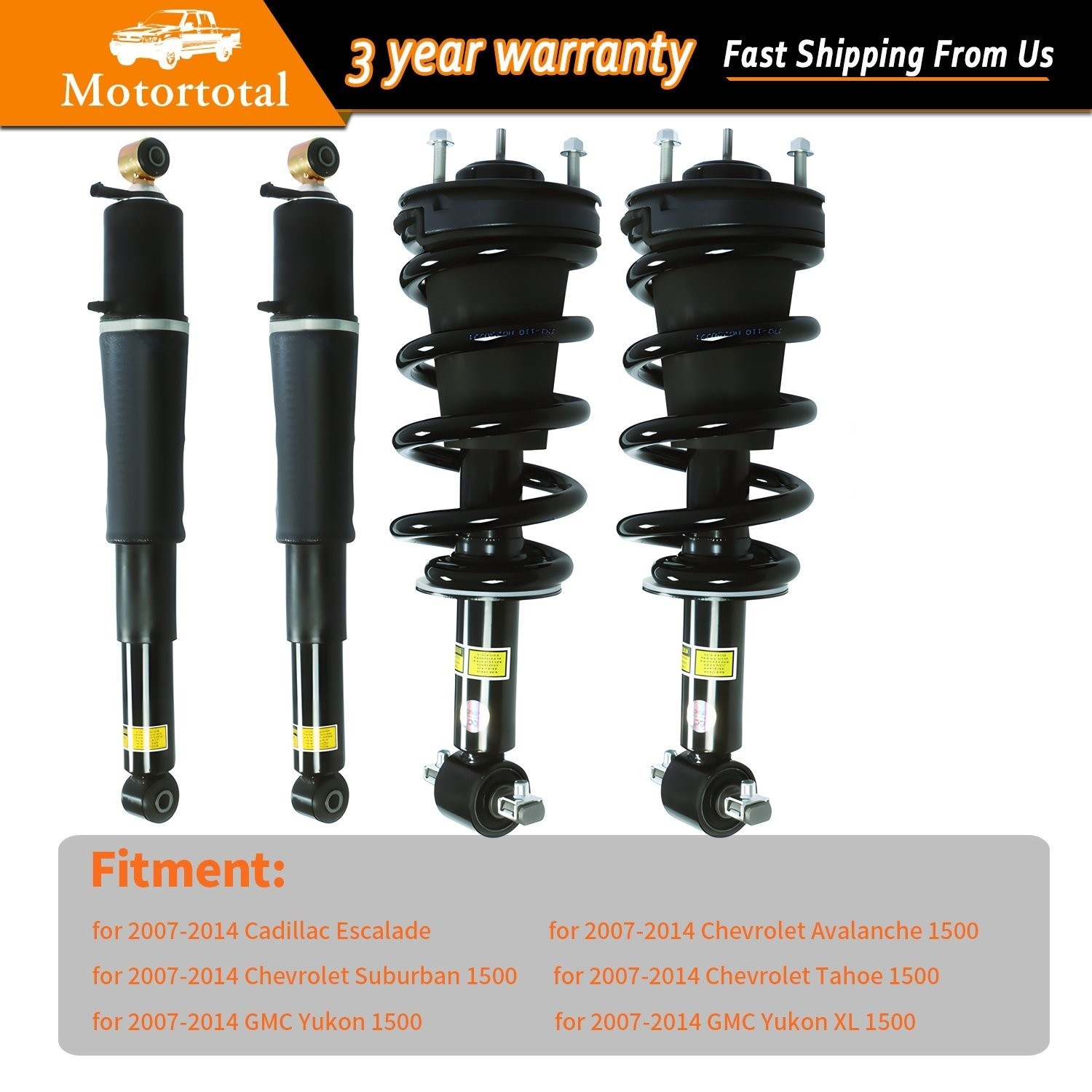 4X Front Rear Shock Struts w/ Magneride For 2007-14 Cadillac Escalade Tahoe GMC