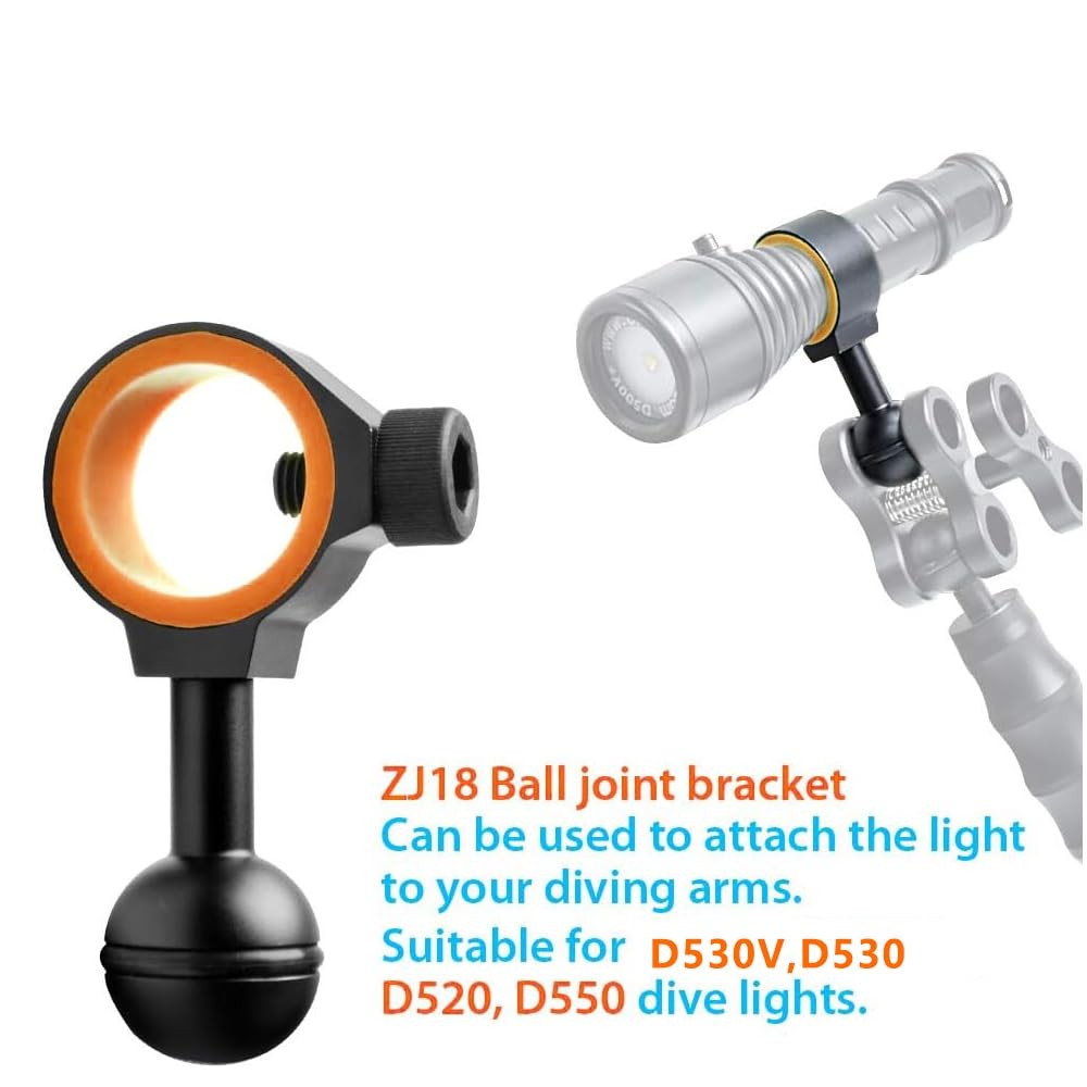 ZJ18 New Universal Ball Joint Bracket Diving Torch Photography Video Lights A...