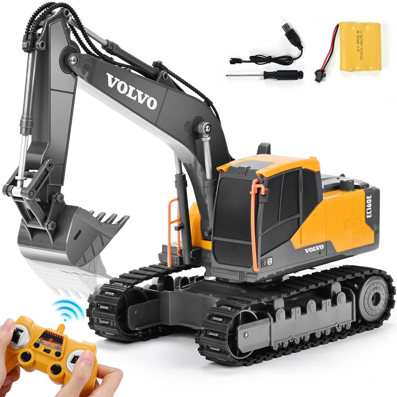 Excavadora Với Control Remoto Y Pala Para Juegos Al Aire Libre De Lujo