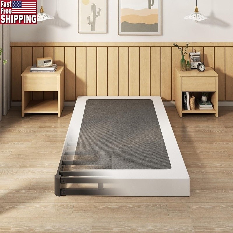 Twin Box Spring Metal Slats Noise Free Easy Assembly Heavy Duty 1500lbs Support