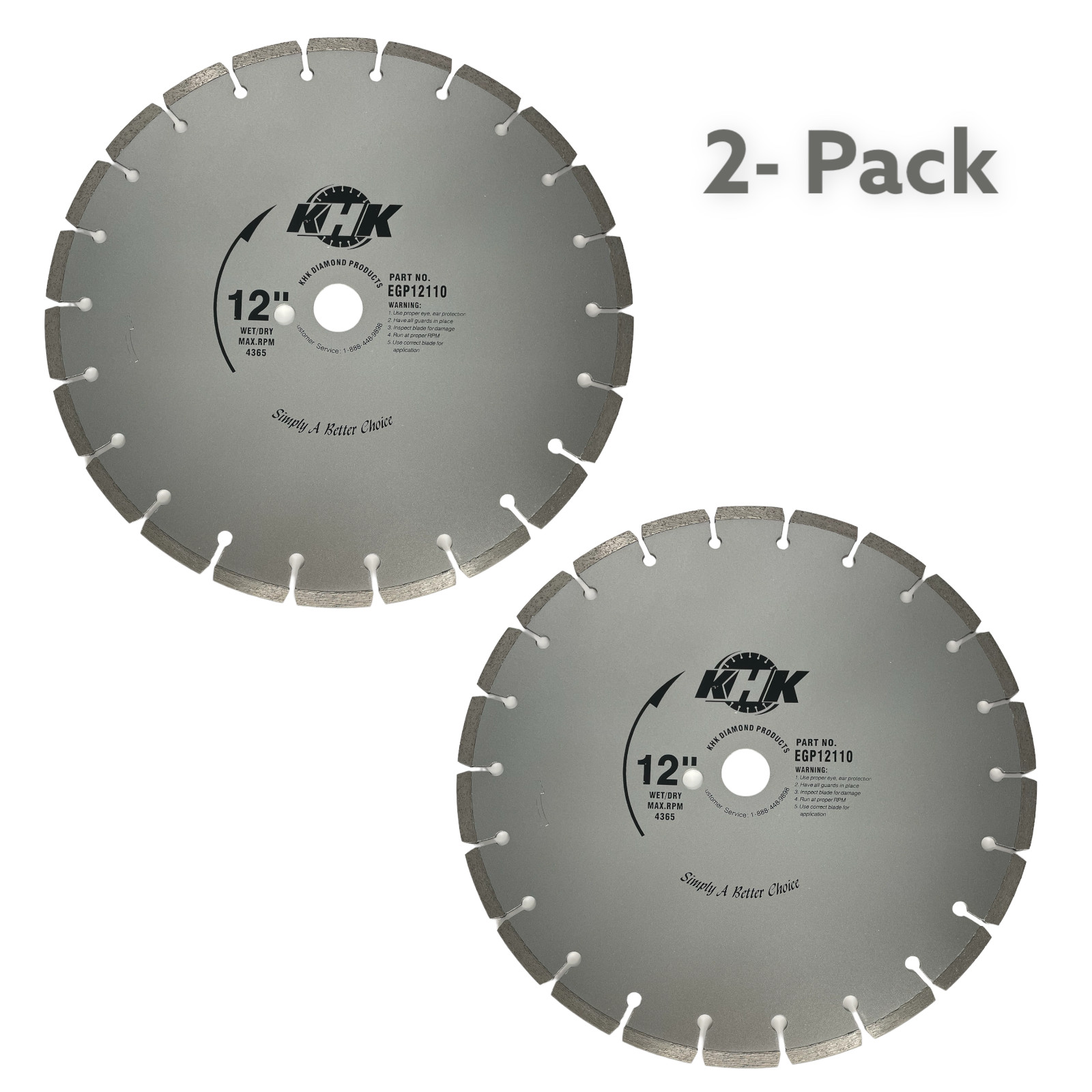 2 Pack 12 In Diamond Saw Blade Heave Duty Cutting Concrete Brick Stone Marble