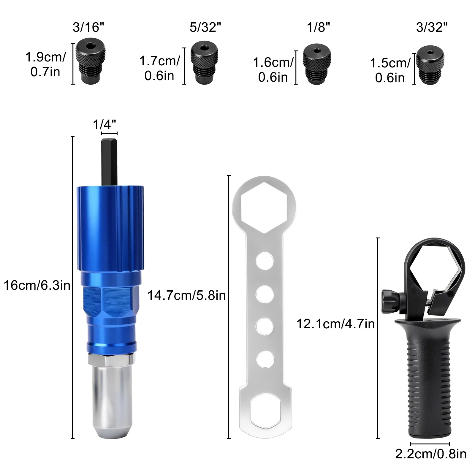 Electric Rivet Nut Gun Adapter Cordless Riveting Tool Insert Nut Drill Tool Kit