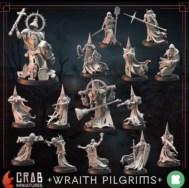 Trench Compatible Wraith Pilgrims Warband – Ghostly Grimdark Pilgrims