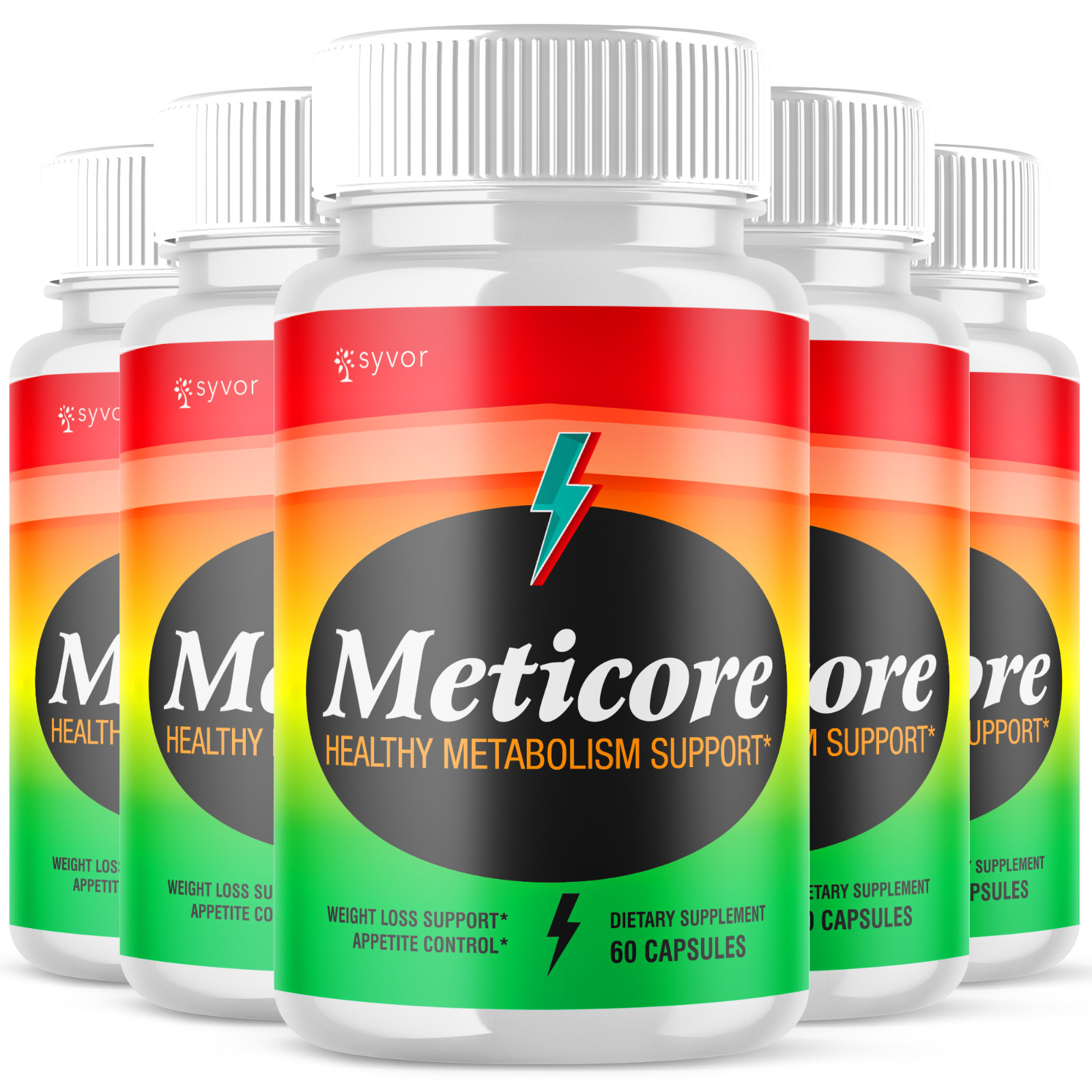 (5 Pack) Meticore Advanced Energy & Fitness Formula Vitamin Meti Core 300 Caps