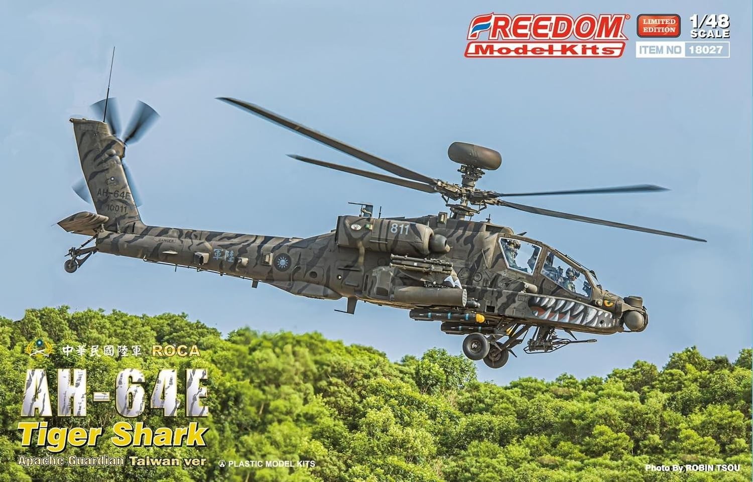 Freedom Model Kits 1/48 Scale AH-64E Apache Guardian Attack Helicopter, Republic