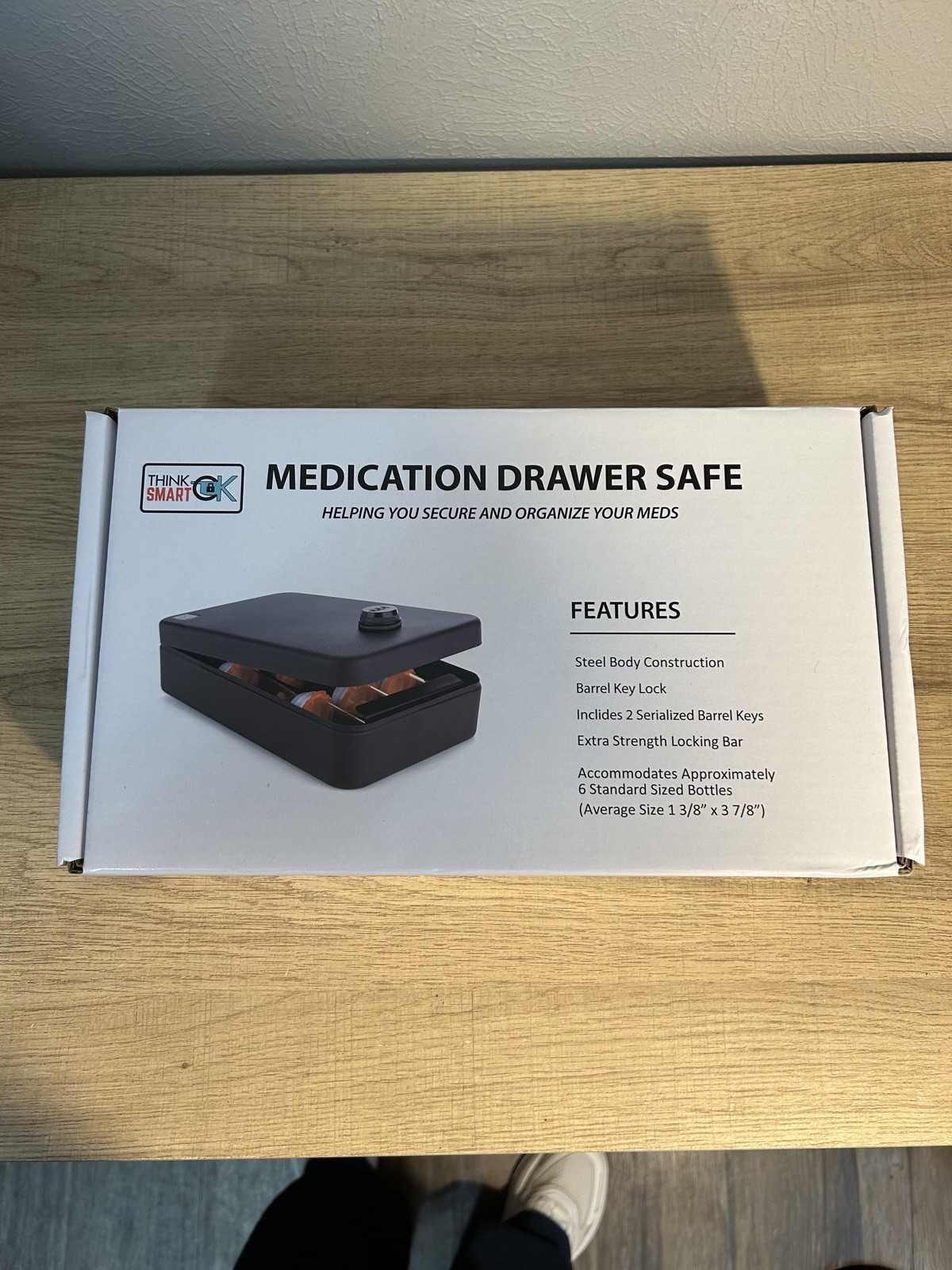 Medicine Safe Medication  Drawer Safe MDS-2K Holds 6 Standard Presc. Bottles NEW