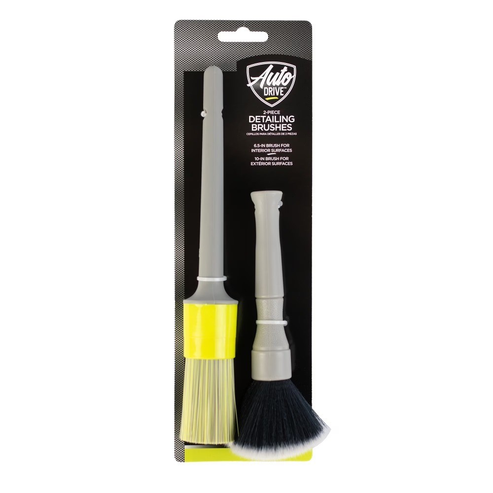Interior & Exterior Car Detailing Brushes, 2-Piece Set