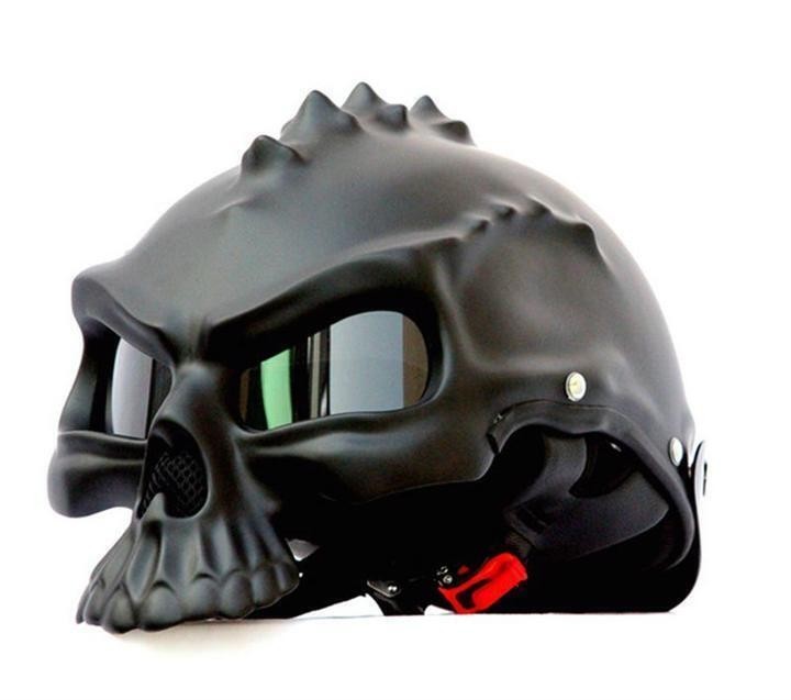Skull Motorcycle Helmet Cosplay Skeleton Motorcycle Half Helmet with Sun Visor