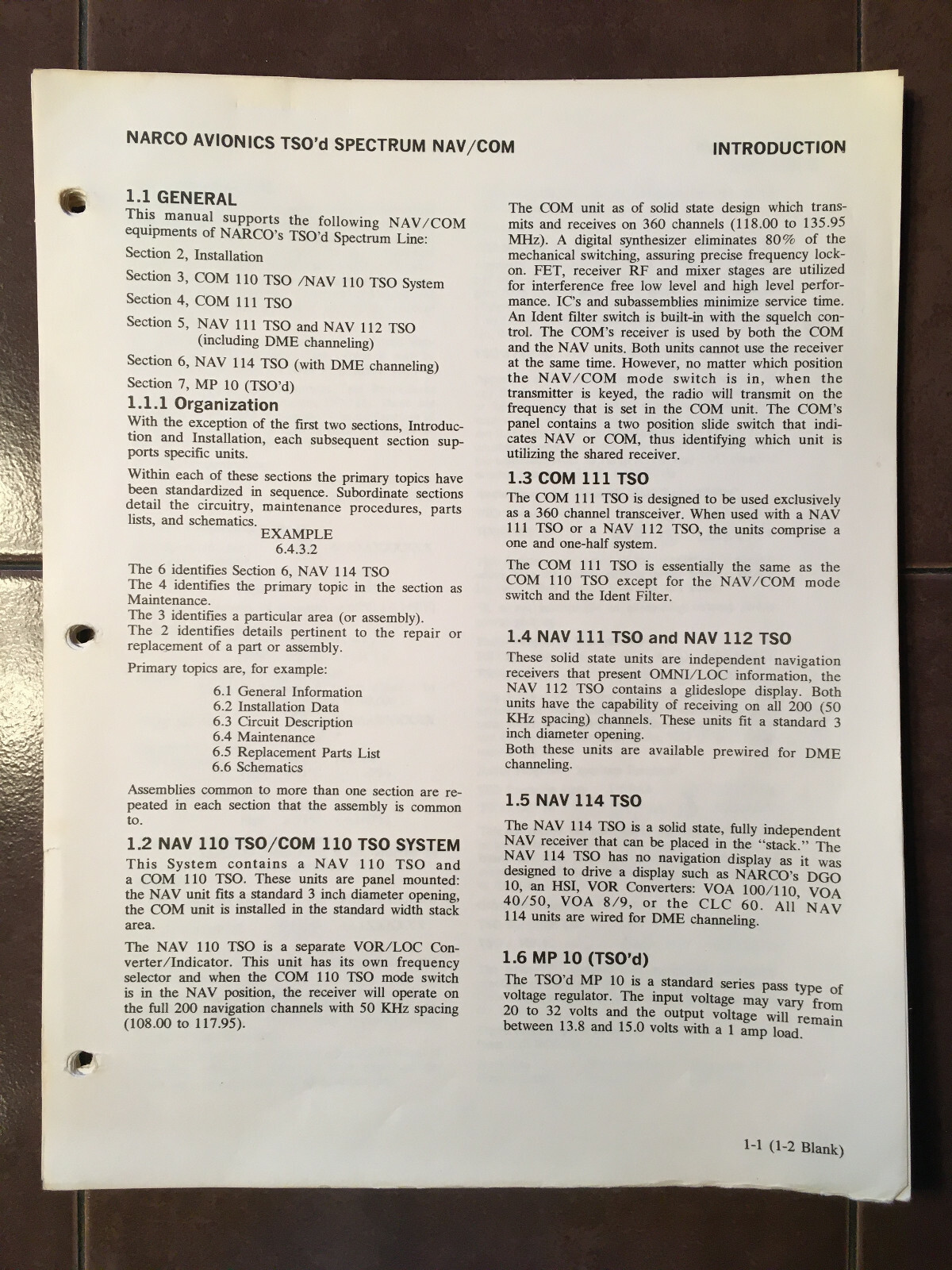 Narco Avionics Nav 110, Nav 111, Nav 112, Nav 114, Com 110/111 Install Manual.
