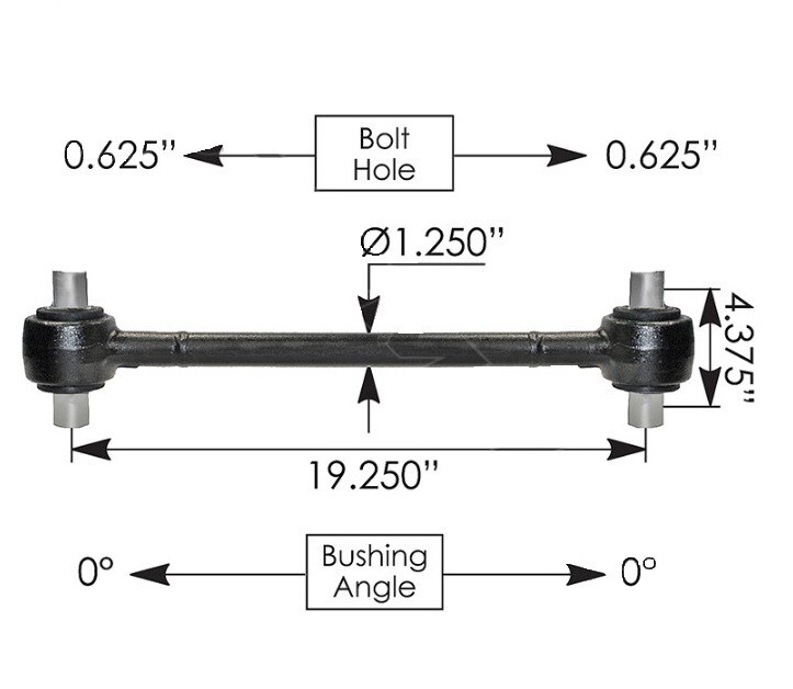Torque Rod Forged 19.250" Peterbilt part# 301764, E4753, SB1635, R304753, TMR519