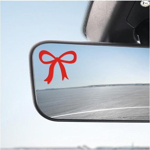 2-Piece Bow Rearview Mirror Decals, 2 Inch Cute Car Mirro Color: RedSize: 2PCS