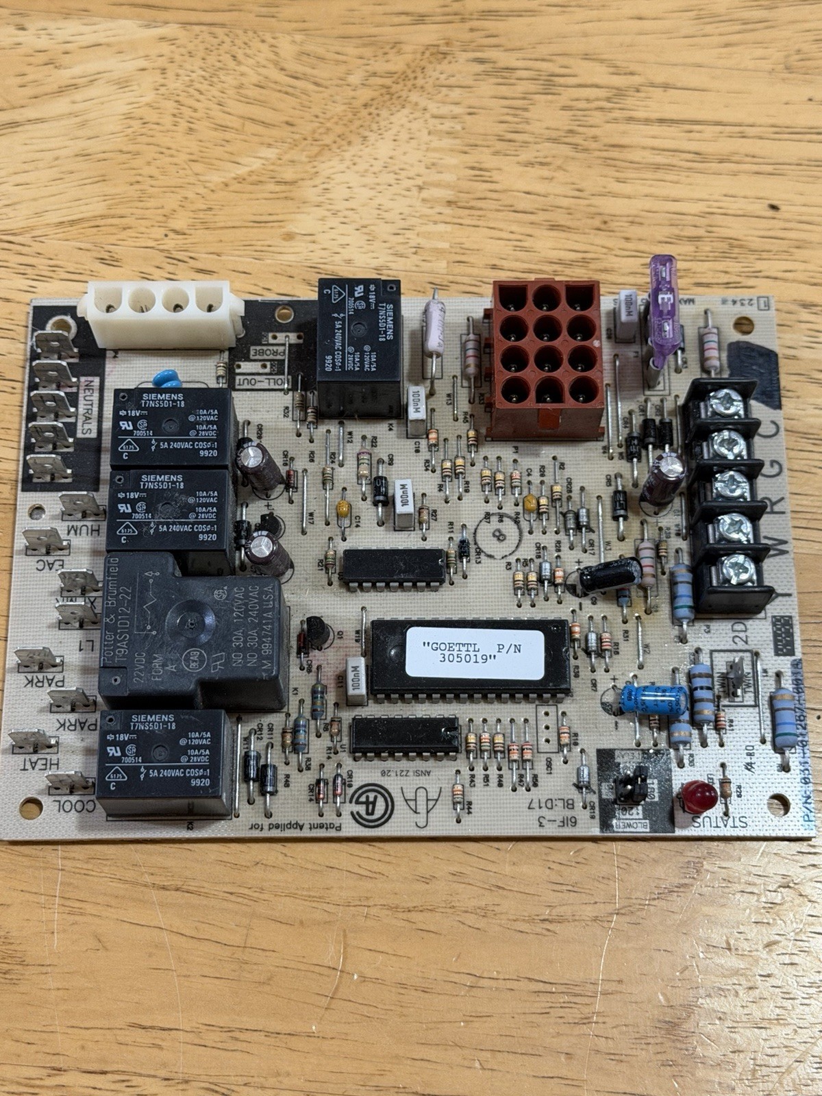 Goettl 305019 Furnace Control Board 611E-3 HVAC OEM