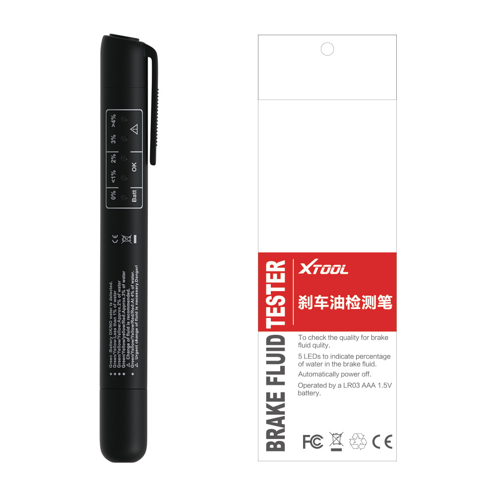 Brake Fluid Liquid Oil Tester Pen 5 LED Indicator Car DOT/DOT4 Testing Tool