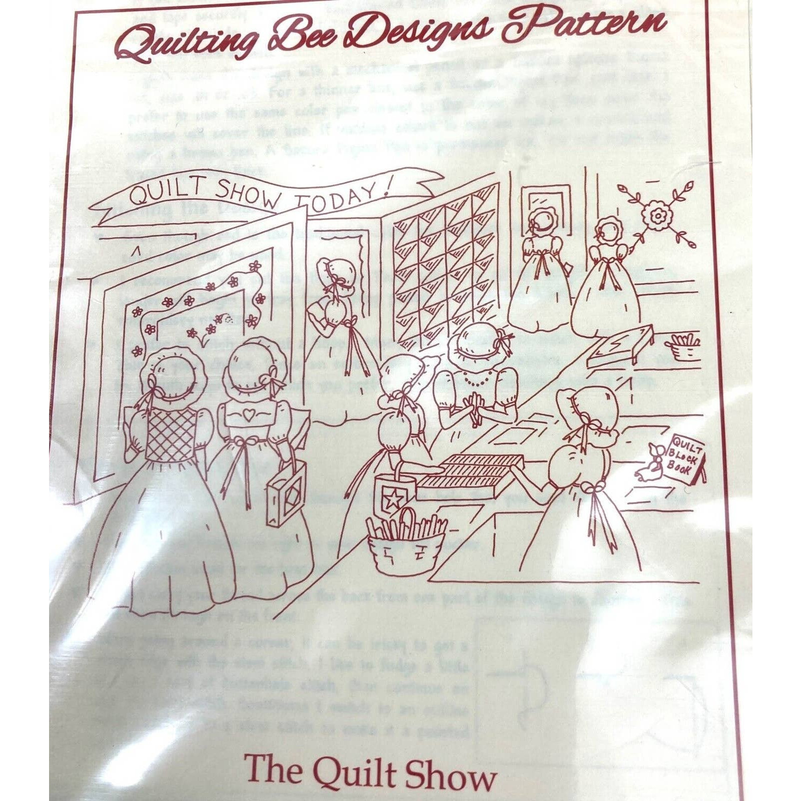 Redwork Quilt Show Quilting Bee Designs Pattern 14" X 18" from Redwork Plus