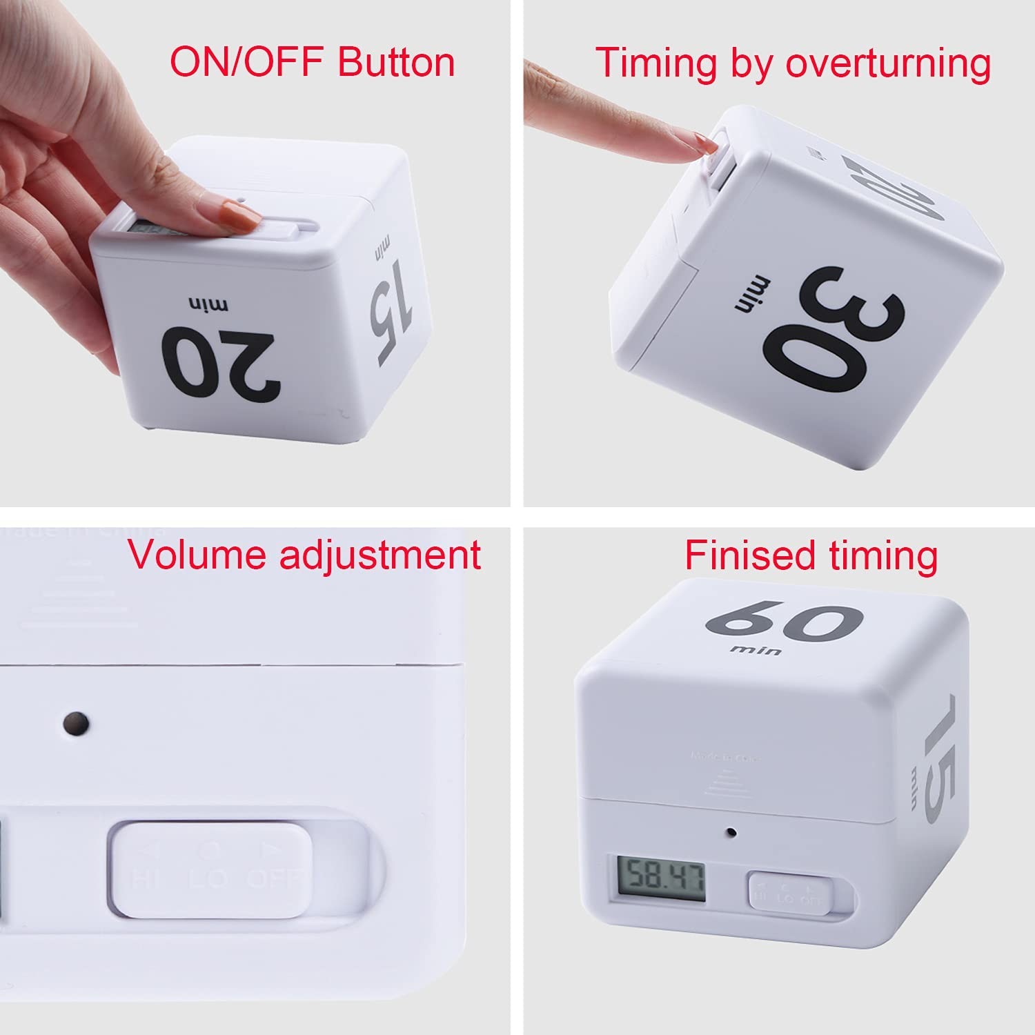 2 Pieces Cube Timers, Kitchen Child Timer Exercise Timer, Workout and Game, G...