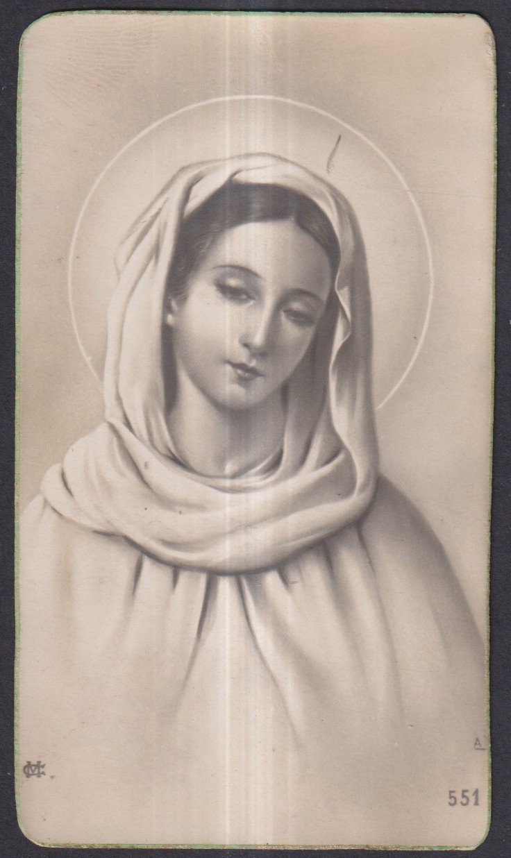 Holy card antique de la Virgin santino image pieuses estampa