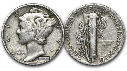 1916-1945 Mercury Dime w COA USA Minted Collector's Silver Coin Authentic 90%