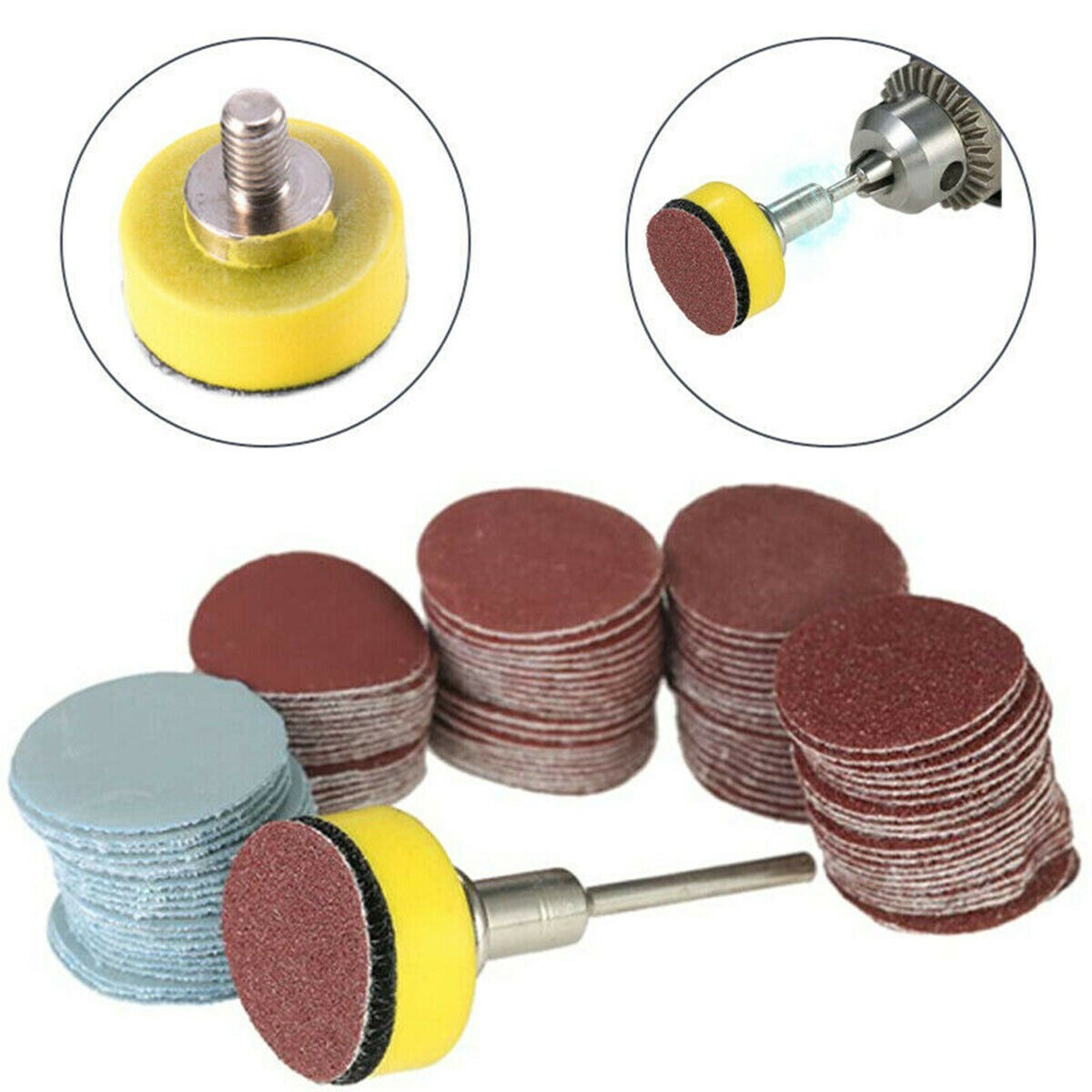 100x Sanding Discs Polishing Wheel Buffing Pad Drill Bits Power Tools For Dremel