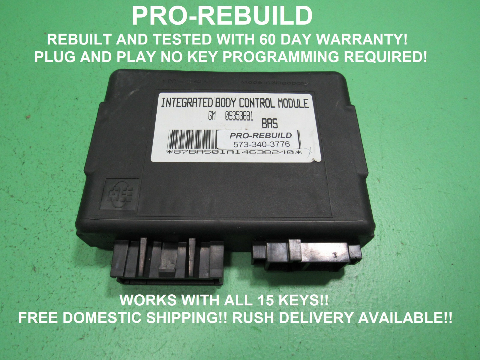 CAMARO FIREBIRD F-BODY BCM INTERGRATED BODY CONTROL BAS MODULE 09353681 REBUILT