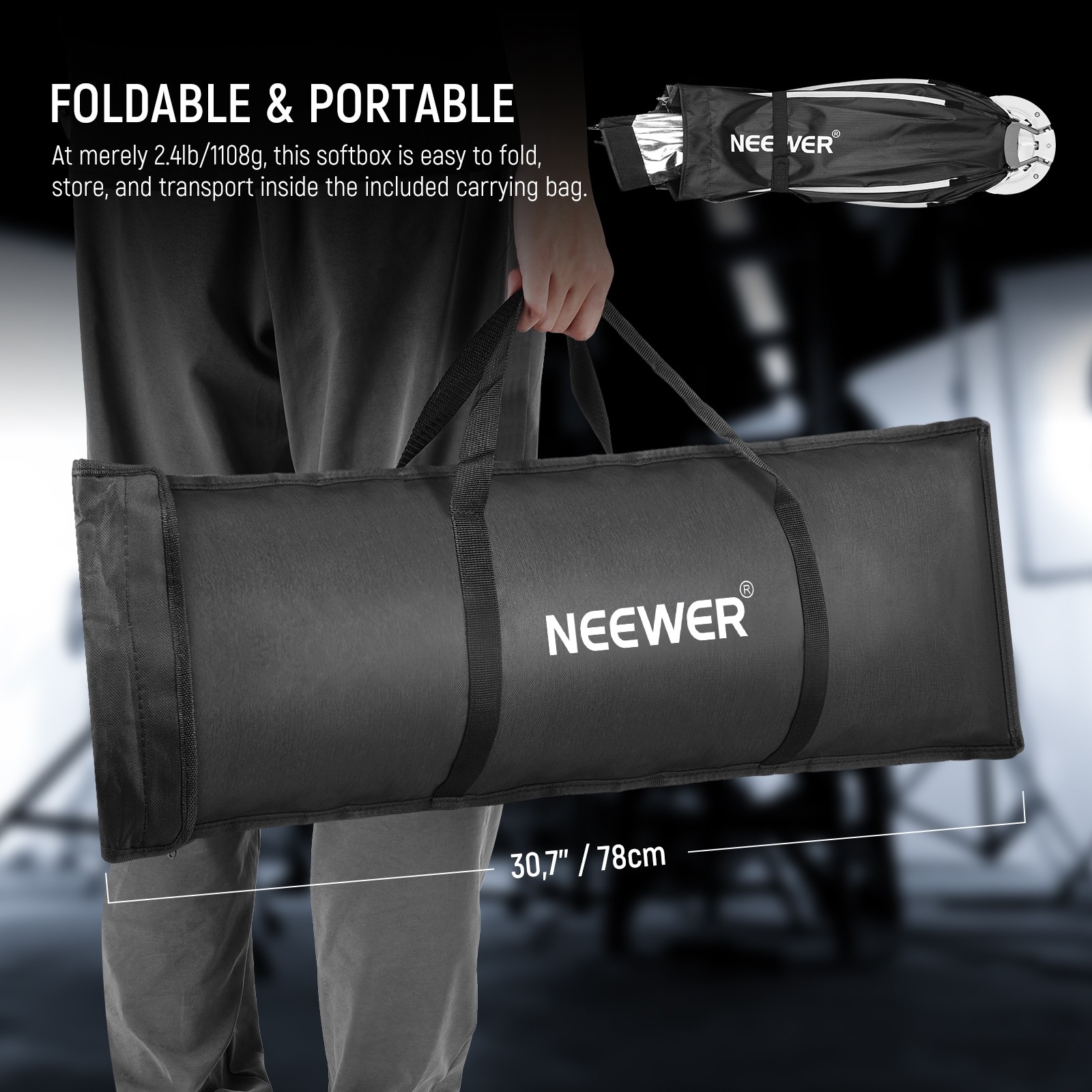 NEEWER NS92PD 35.4" Octagonal Softbox w/Bowens Mount, Diffuser & Grid